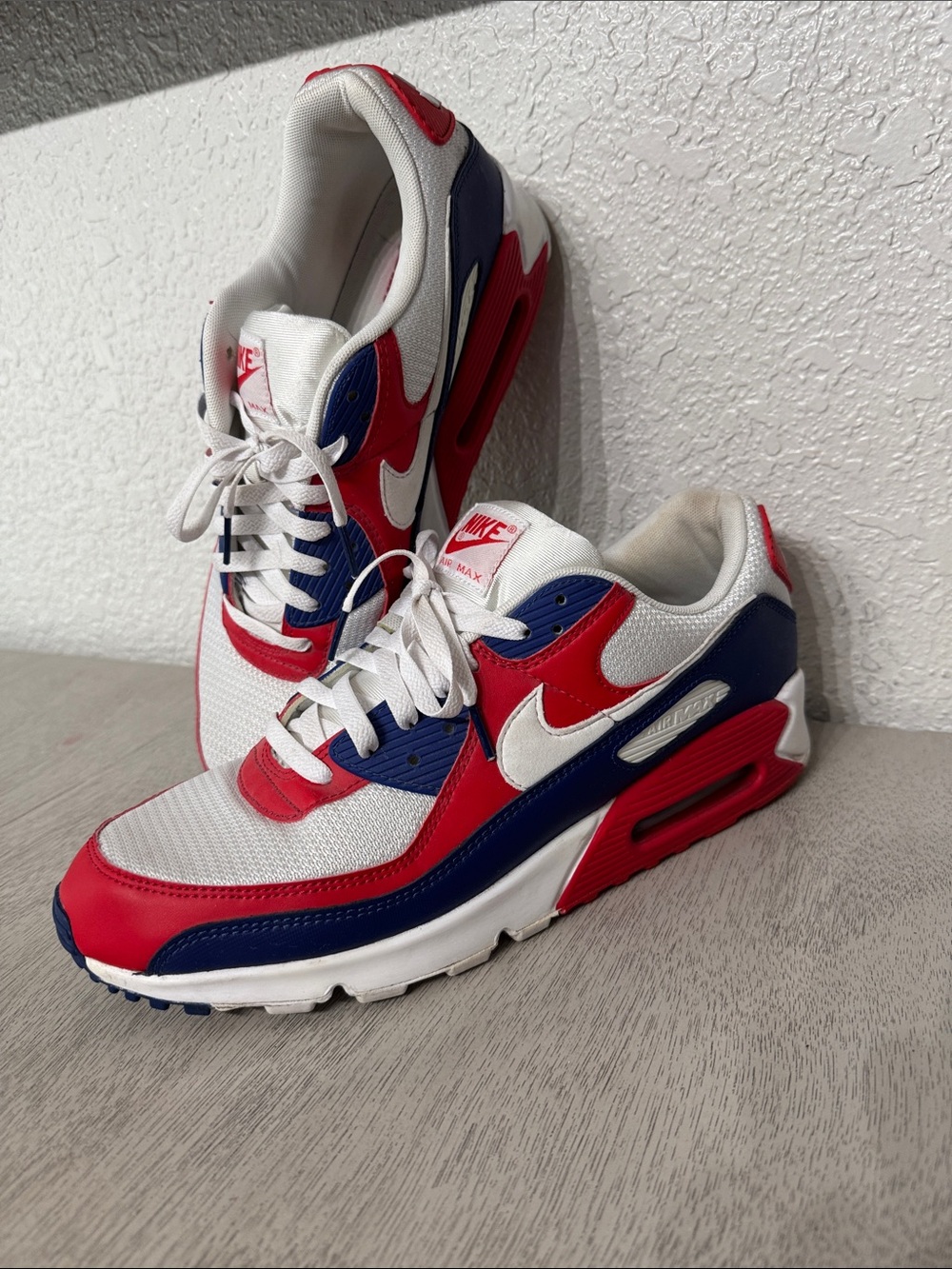 Nike Red White and Blue Men's Air Max 90s